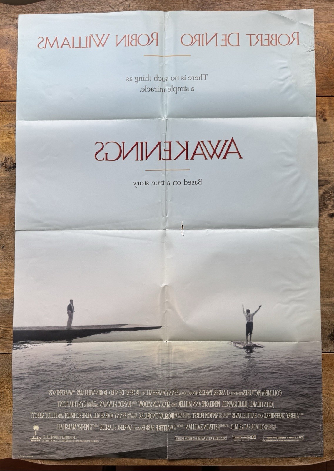 Awakenings 1990 Original DS 27x40 Folded Movie Poster • Deniro, Robin Williams