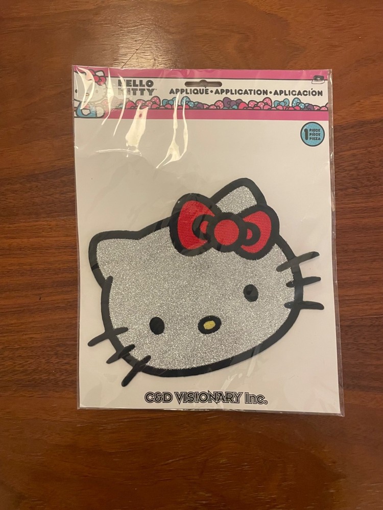 C&D Visionary Iron On Patch Sanrio Hello Kitty Glitter