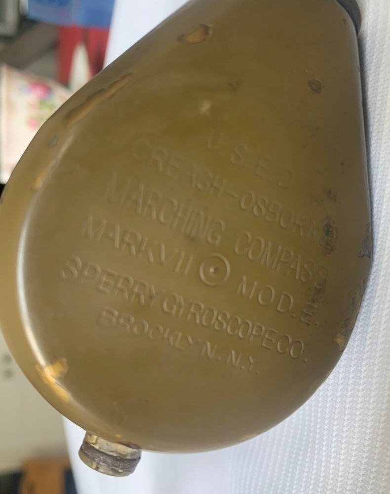Vintage RARE Marching Compass MarkVII Model E U.S.E.D Sperrygyroscope Co NY