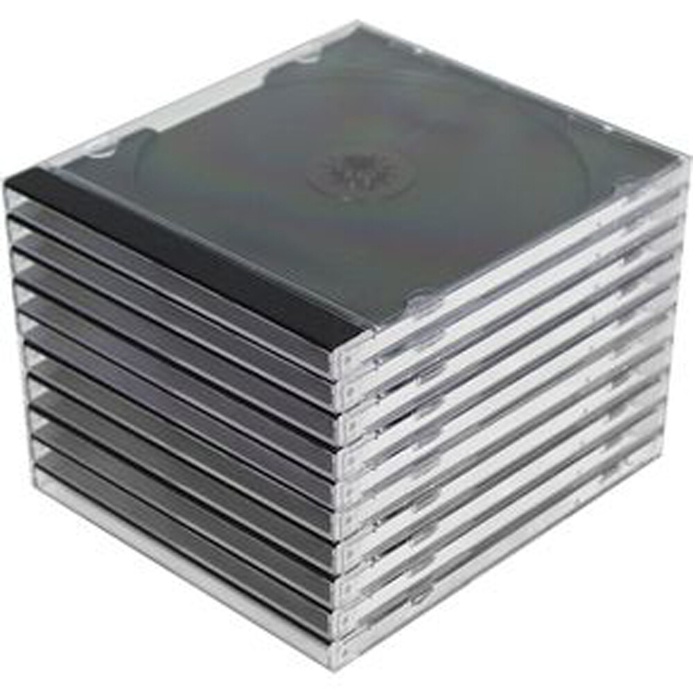 10 Standard 10.4 mm Jewel Case Single CD DVD Disc Storage Assembled Black Tray