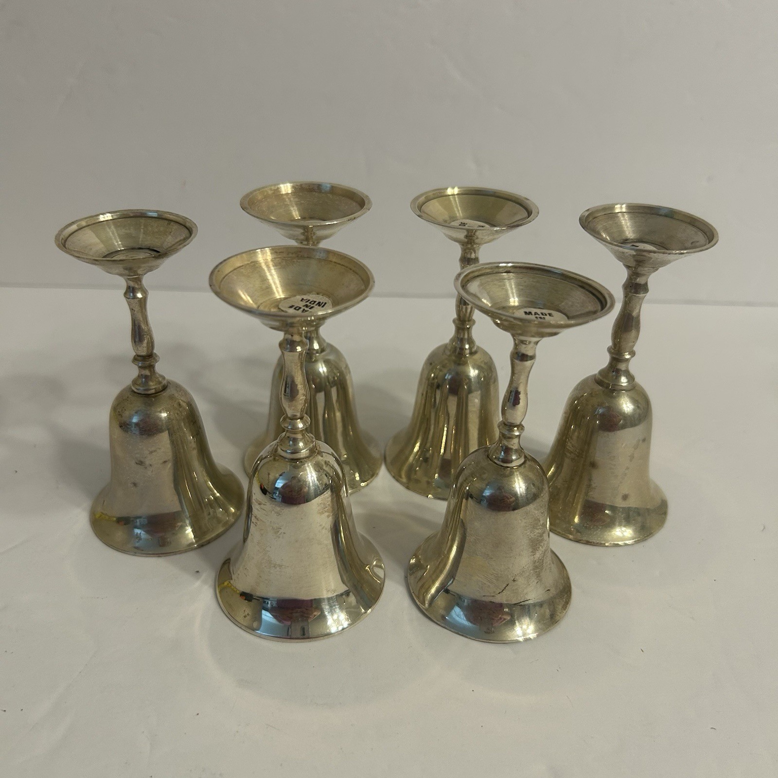 Set of Six Vintage Silver Plate Wine Goblets 1oz Made In India EUC