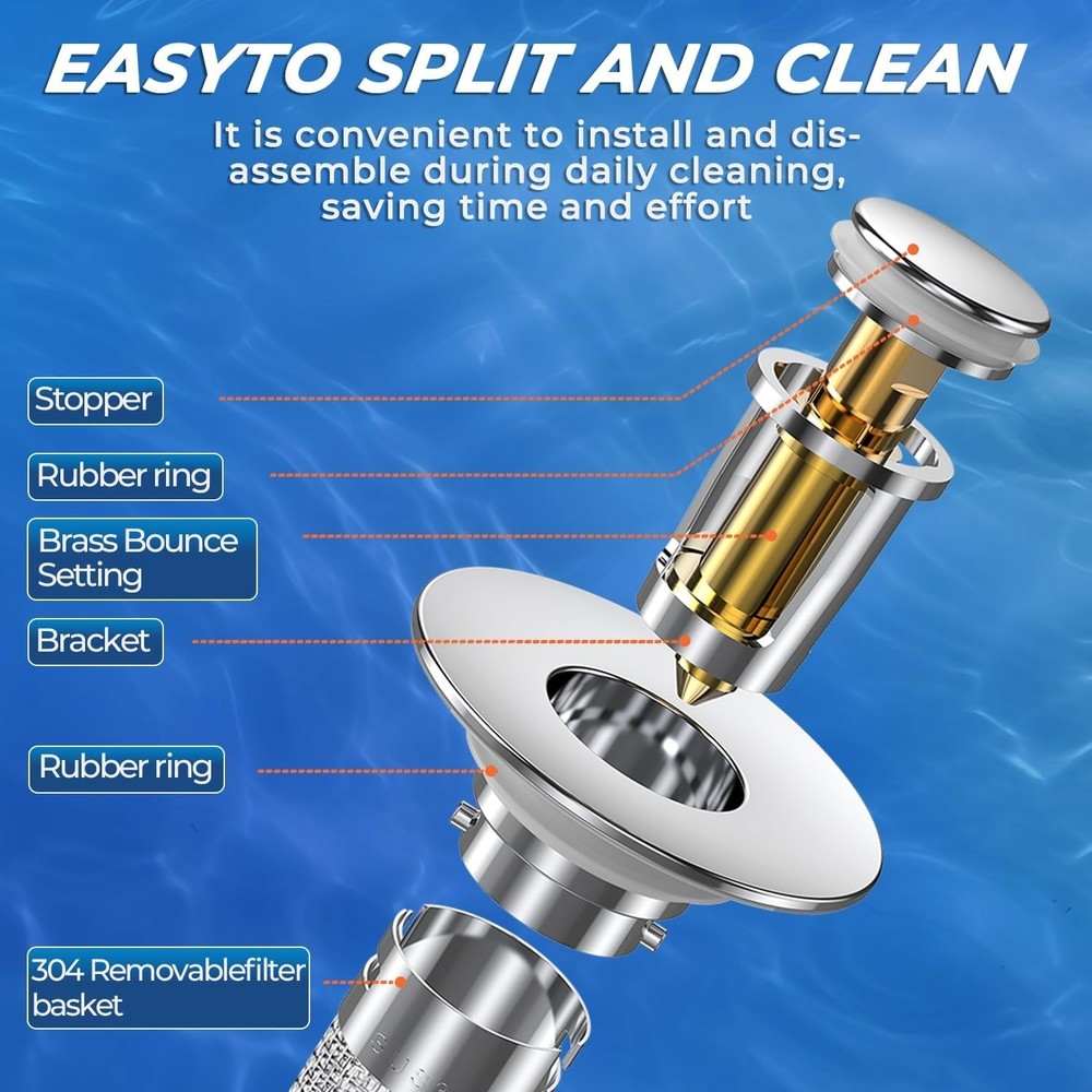 2PCS Versatile Sink Strainers with Durable Brass Core & Eco-Friendly Design
