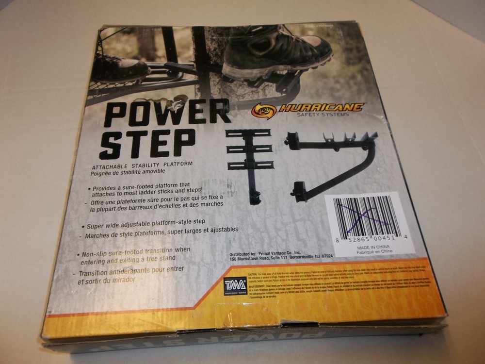 Hurricane Power Step Stability Hunting Platform - Tree Stand Step - Black