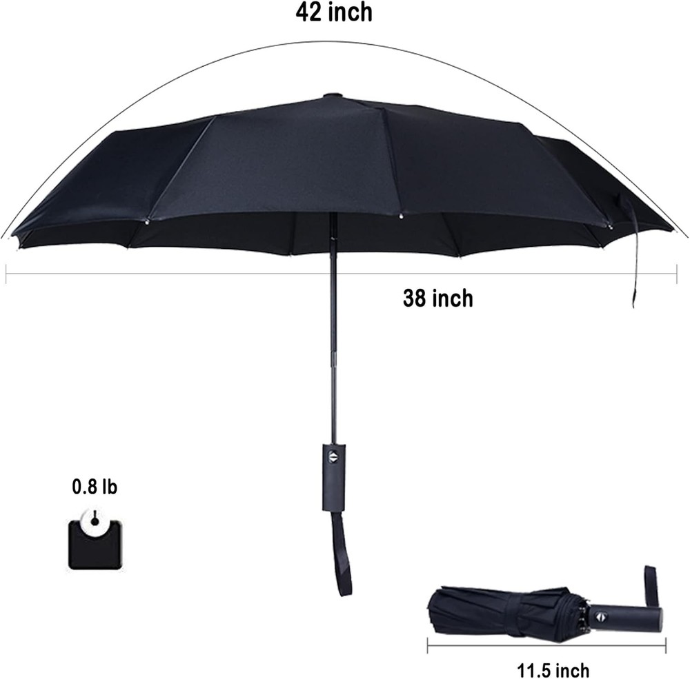 Travel Essentials Umbrella Windproof Compact Collapsible Light Automatic Strong