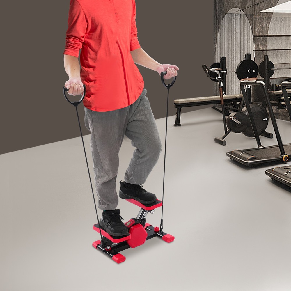 Steppers for Exercise Portable Mini Stepper with Pull Ropes for Home Workout