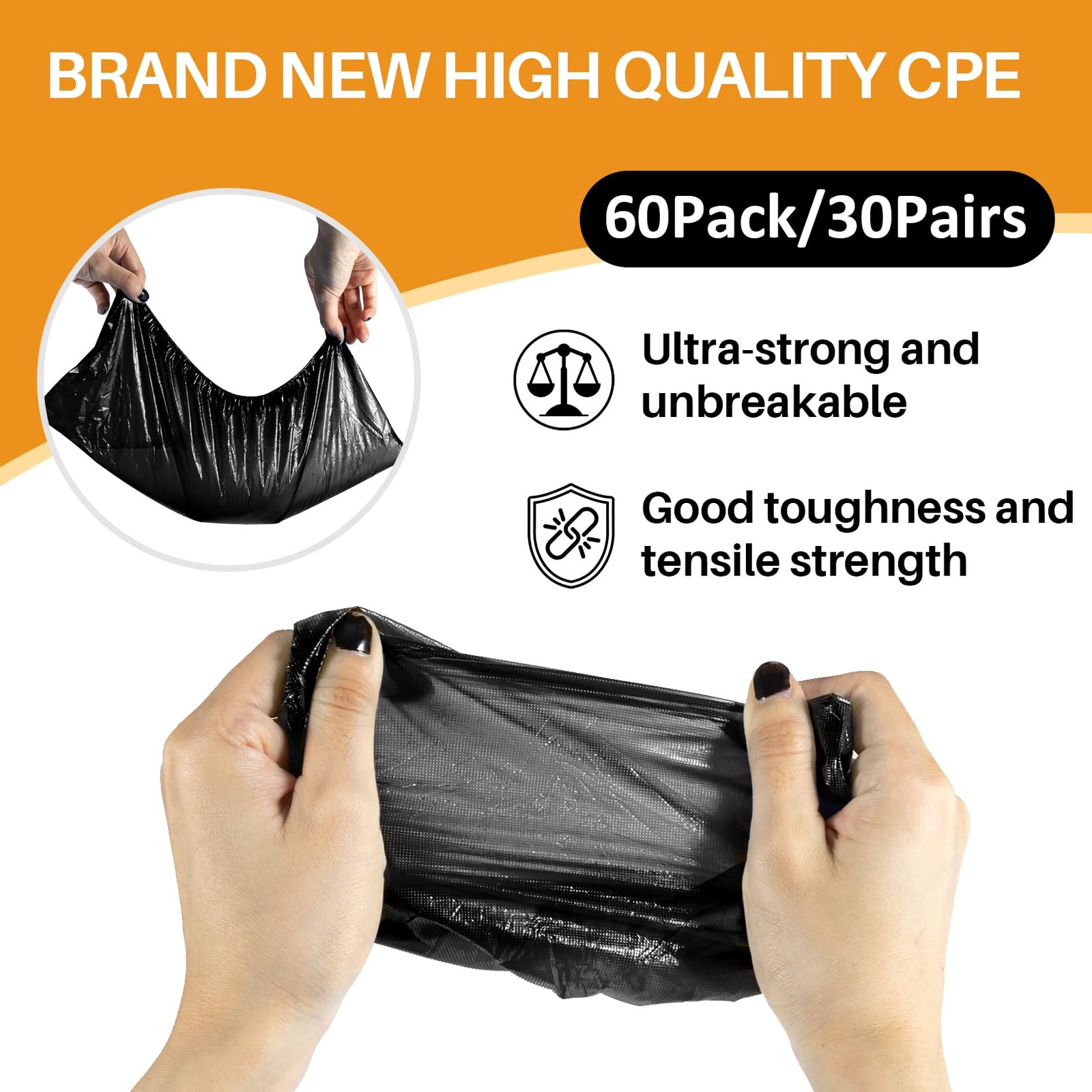 60 Pack Disposable Shoe Covers Waterproof Plastic Booties for Men & Women