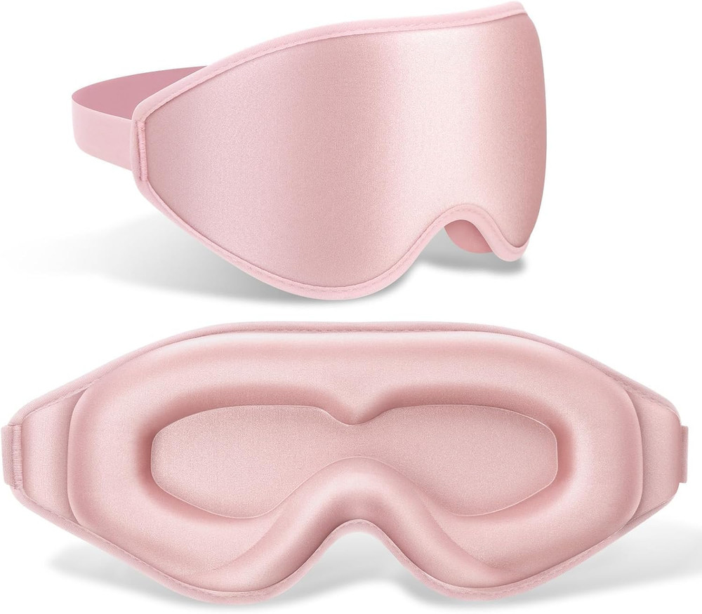 99% Light Blocking 3D Sleep Mask – Zero Pressure Eye Cover with Adjustable Strap