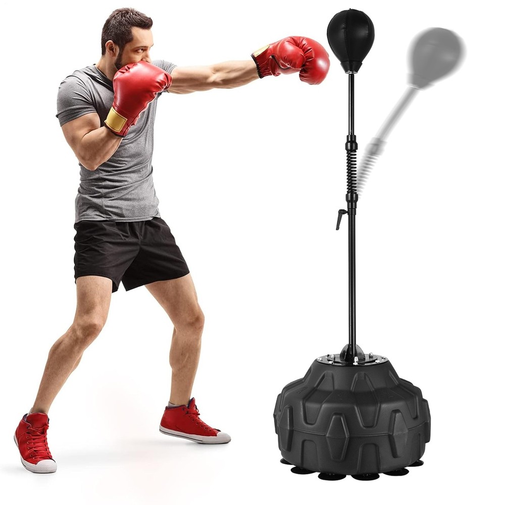 Punching Bag Freestanding Reflex Speed Boxing Bag Training Adjustable--