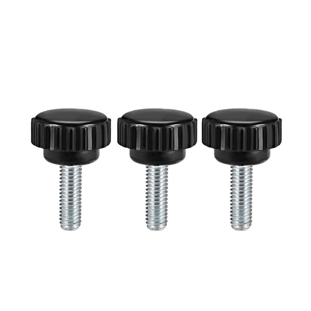 M6 x 15mm male thread knurled locking knobs 3 pcs