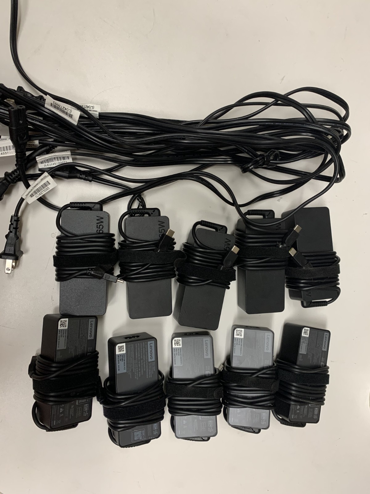 A lot of 10 Genuine Lenovo Max 65w 20V 3.25A AC Adapter USB Type C