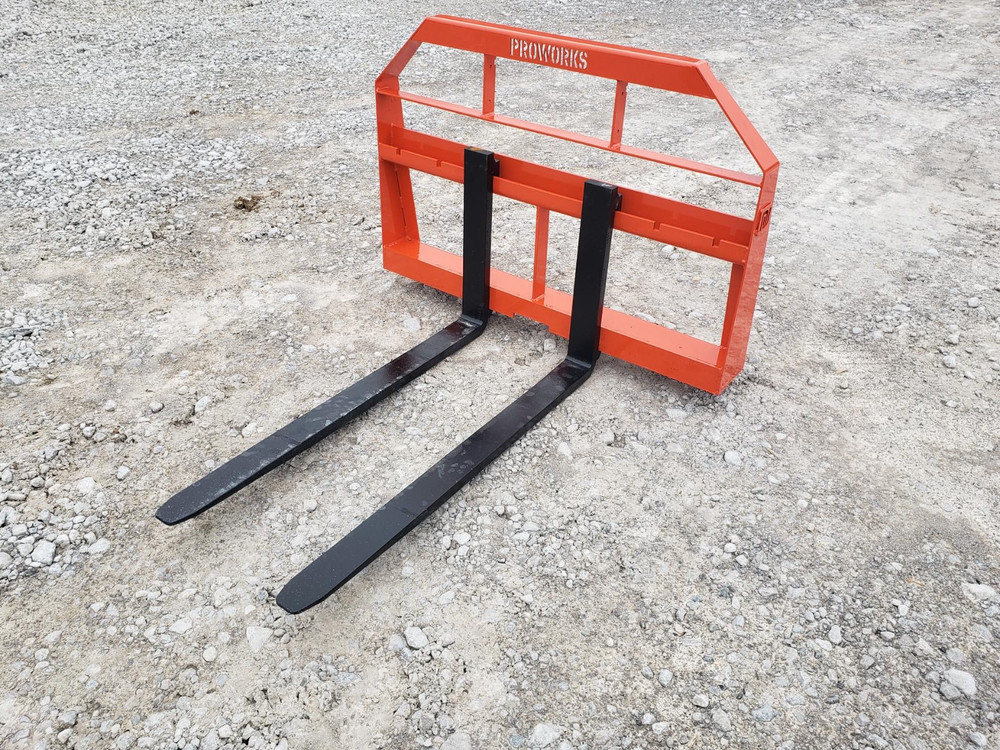 72" Root Grapple Bucket and 42" Long Pallet Forks Attachment Combo Quick Attach