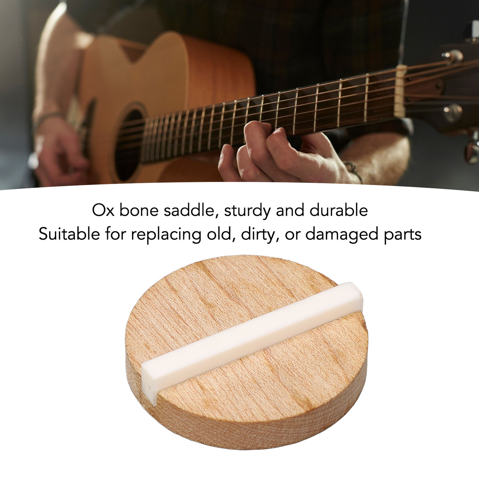 Guitar Resonator Biscuit Replacement Maple Wood Biscuit With Ox Bone Saddle CHU