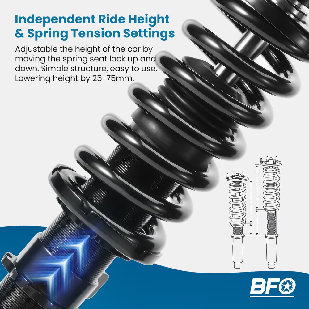 BFO Coilover Lowering Kit For Toyota Corolla 03-08 / Matrix 03-08 E120 E130