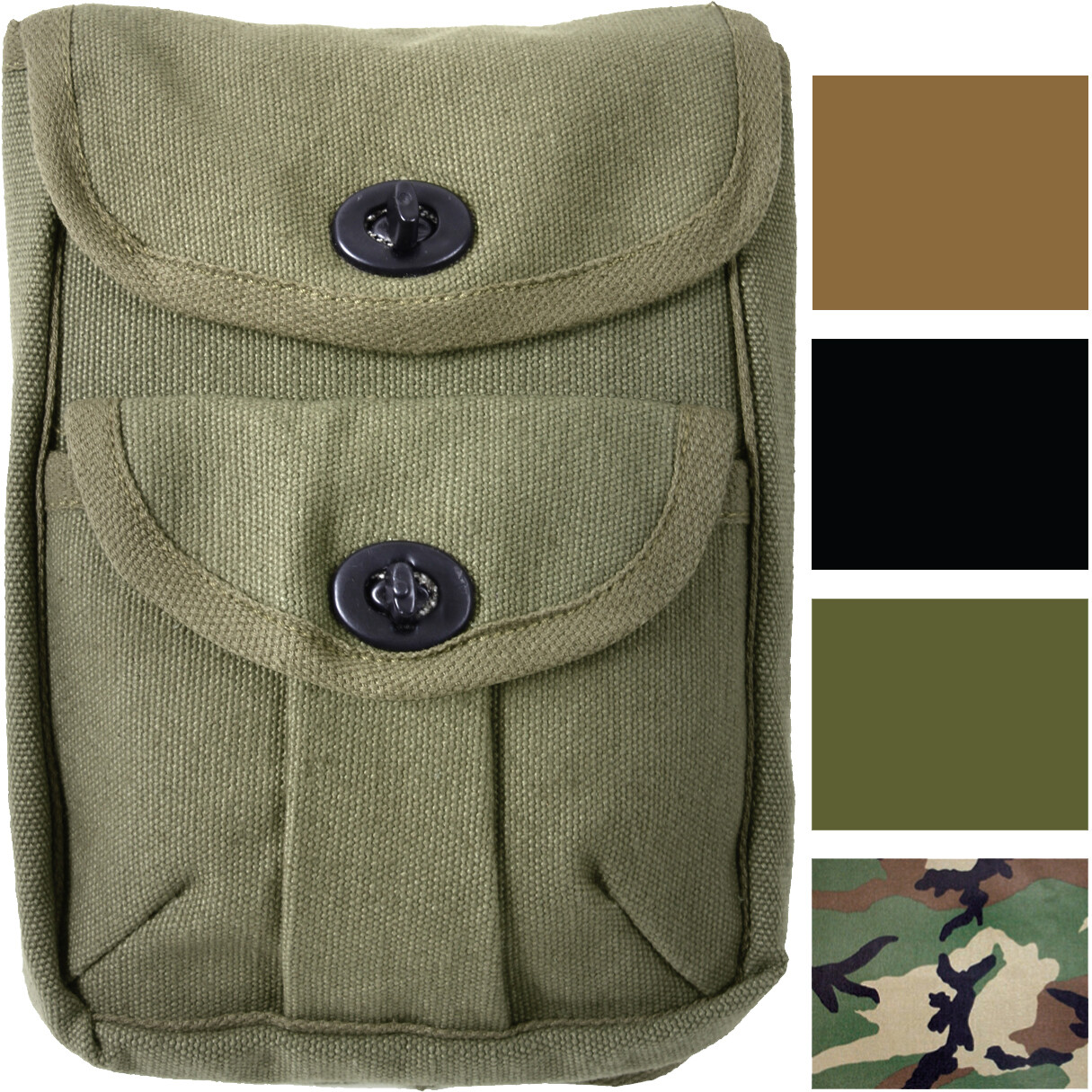 Canvas 2 Pocket Ammo Pouch Mini Pouch Tactical Shell Holder w/ Belt Loop