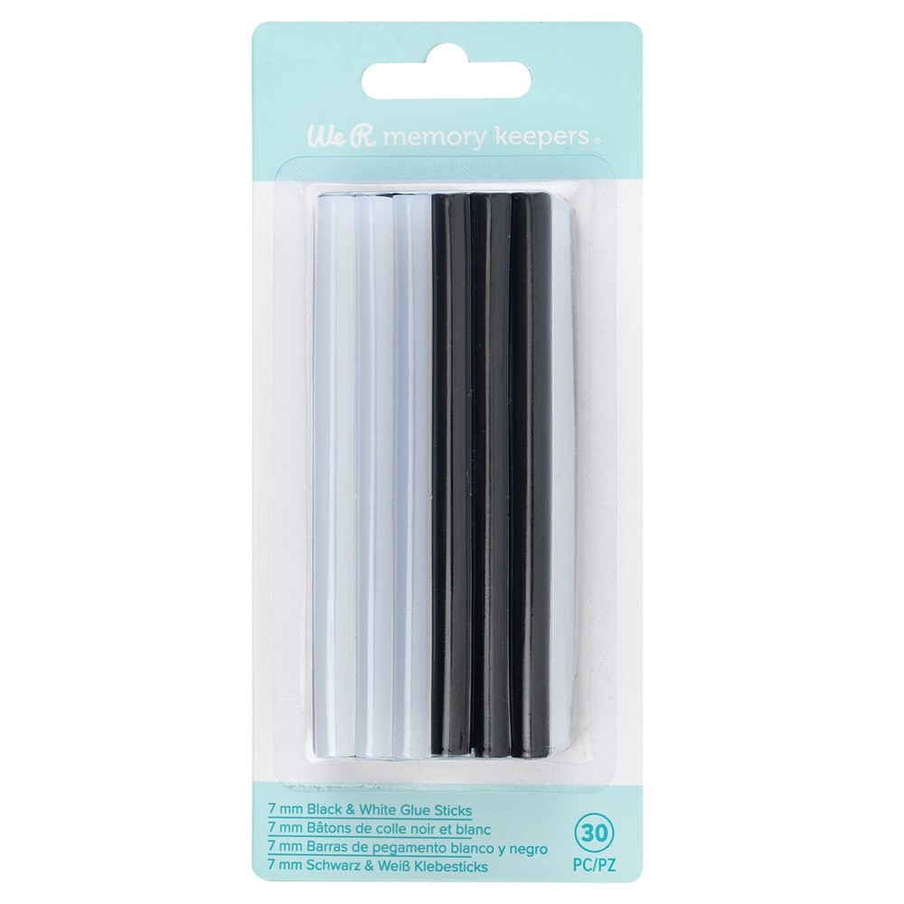 We R Memory Keepers Creative Flow Hot Glue Sticks 30/Pkg-Black And Whit - 3 Pack