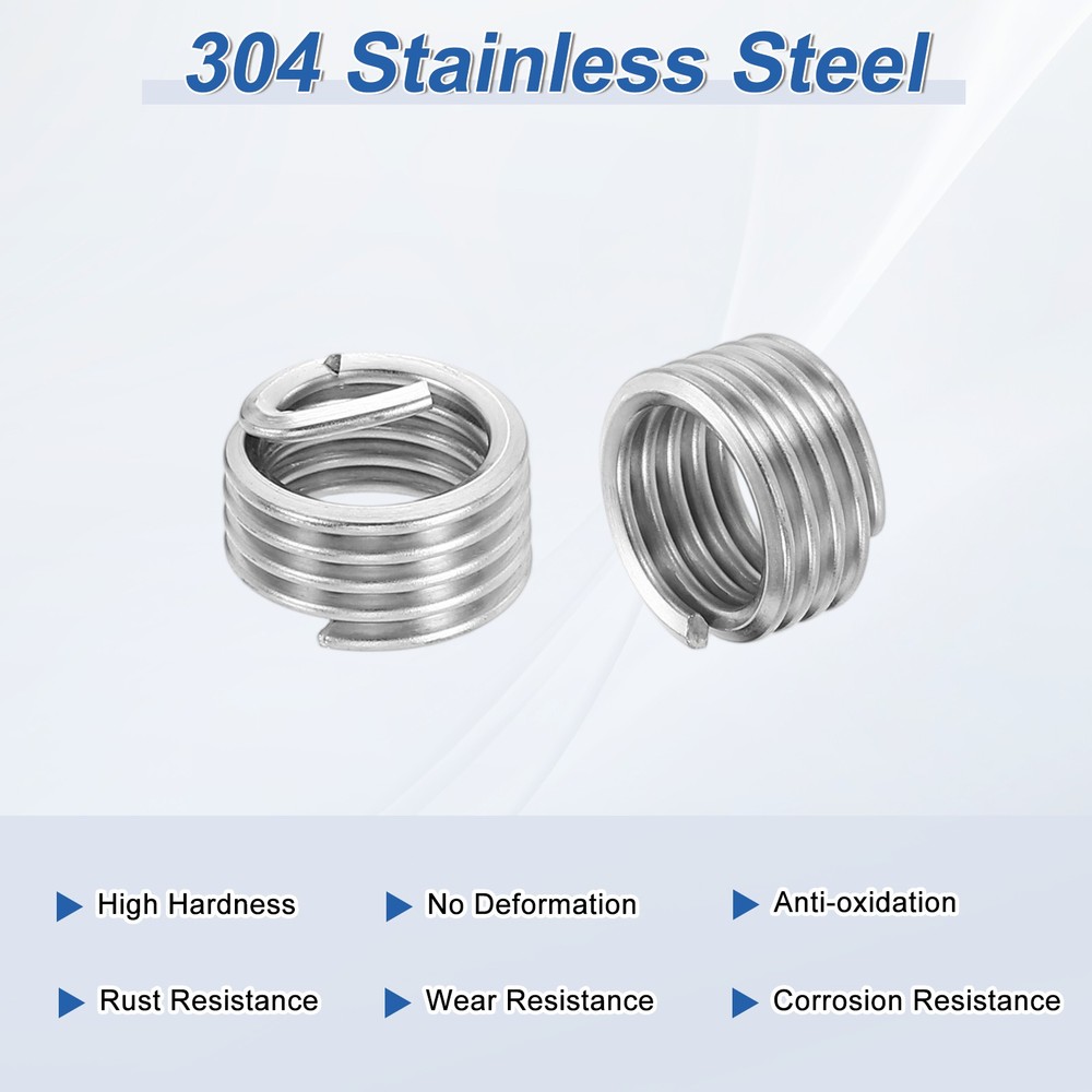 10pcs Wire Thread Inserts 7/16-14 UNC 1D 11.1mm Helical Threaded Sleeve