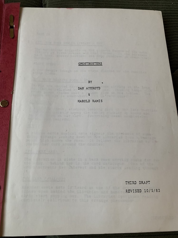 Ghostbusters Movie Screenplay 1983 3rd Revised Script Dan Aykroyd & Harold Ramis