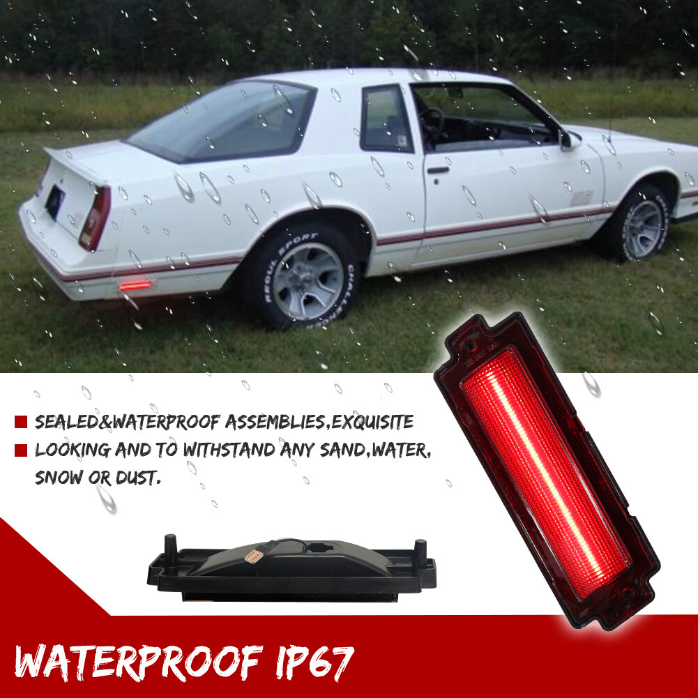 For 1981-1988 Chevy Monte Carlo SS Amber LED Front & Red Rear Side Marker Lights