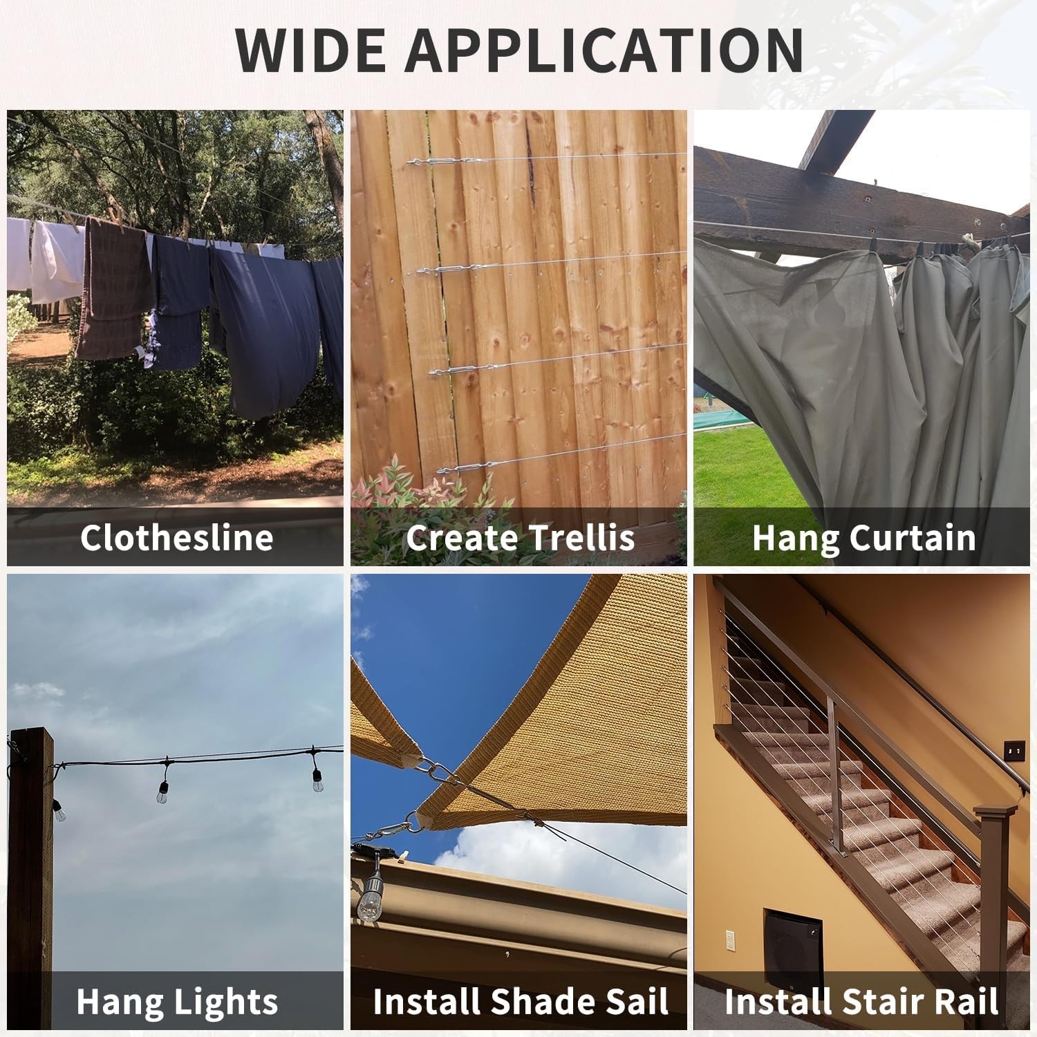 Kit de herrajes para velas de sombra con cable de acero 40 herrajes con 4 cables