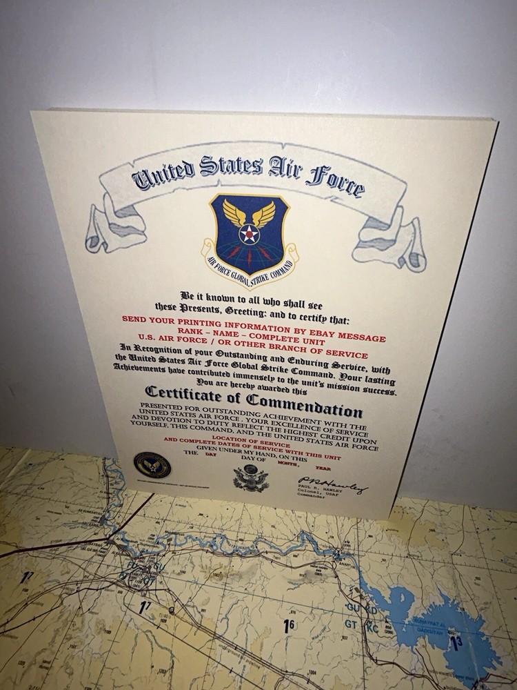 U.S.A.F. / AIR FORCE GLOBAL STRIKE COMMAND - CERTIFICATE OF COMMENDATION