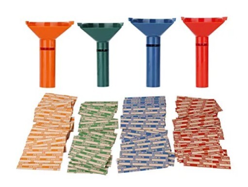Color Coded Coin Sorting Tubes. Coin Wrappers Included 