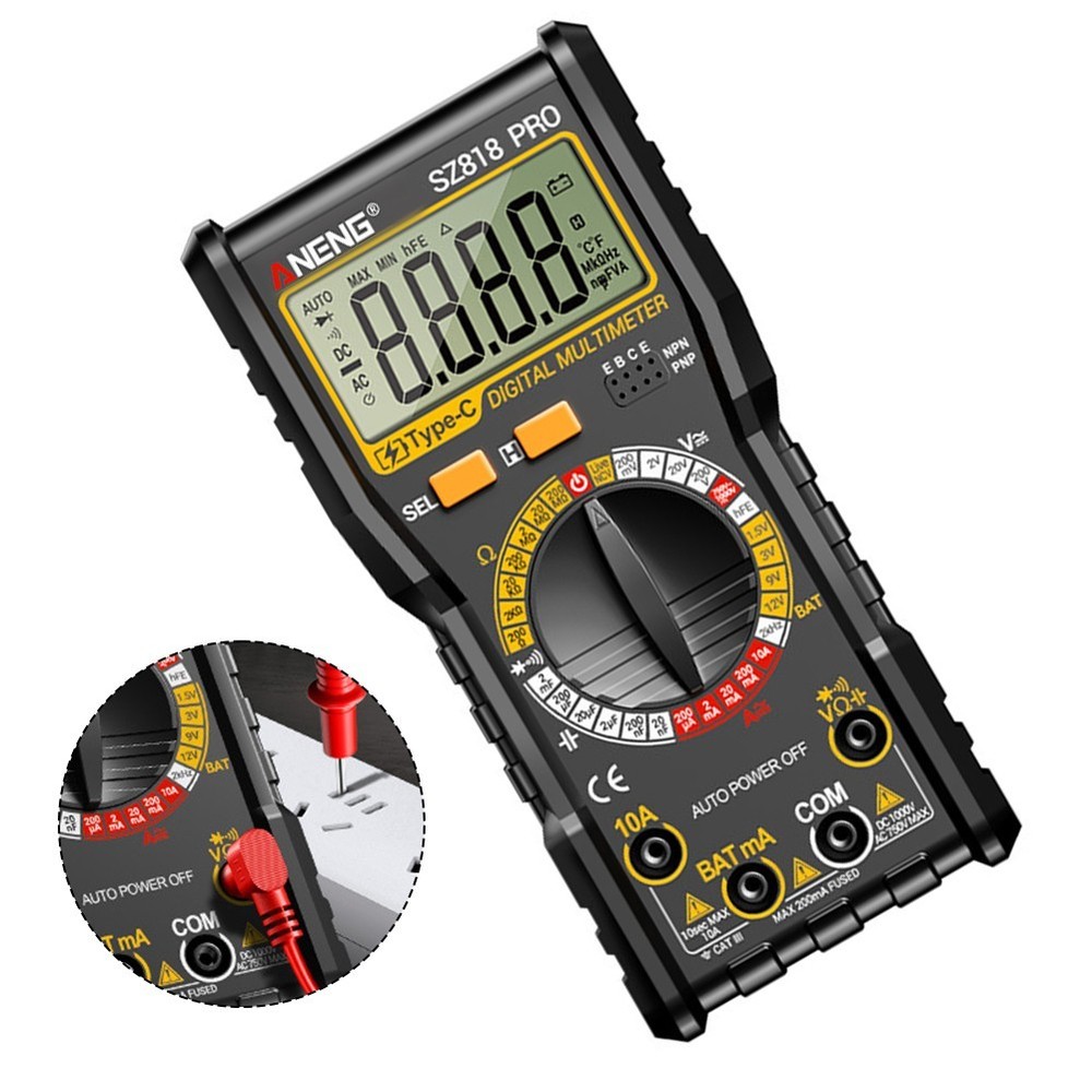 SZ818 PRO Digital Multimeter with Precise AC DC Voltage and Current Measurement