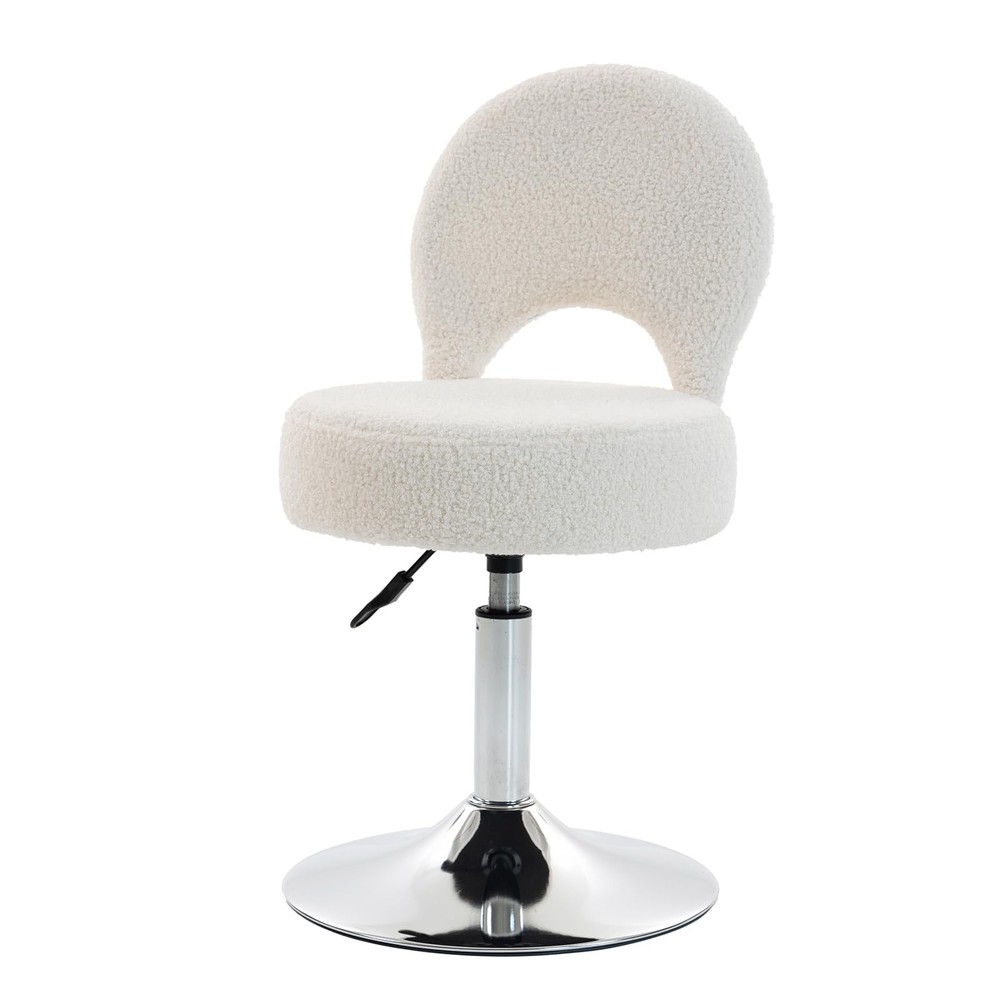 Adjustable Small Vanity Chair, 360 Swivel Vanity Stool with Folding Back for ...