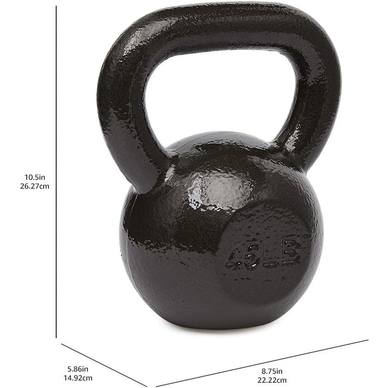 Solid Cast Iron Kettlebell Strength Training Wide Handle Exercise Equipment New