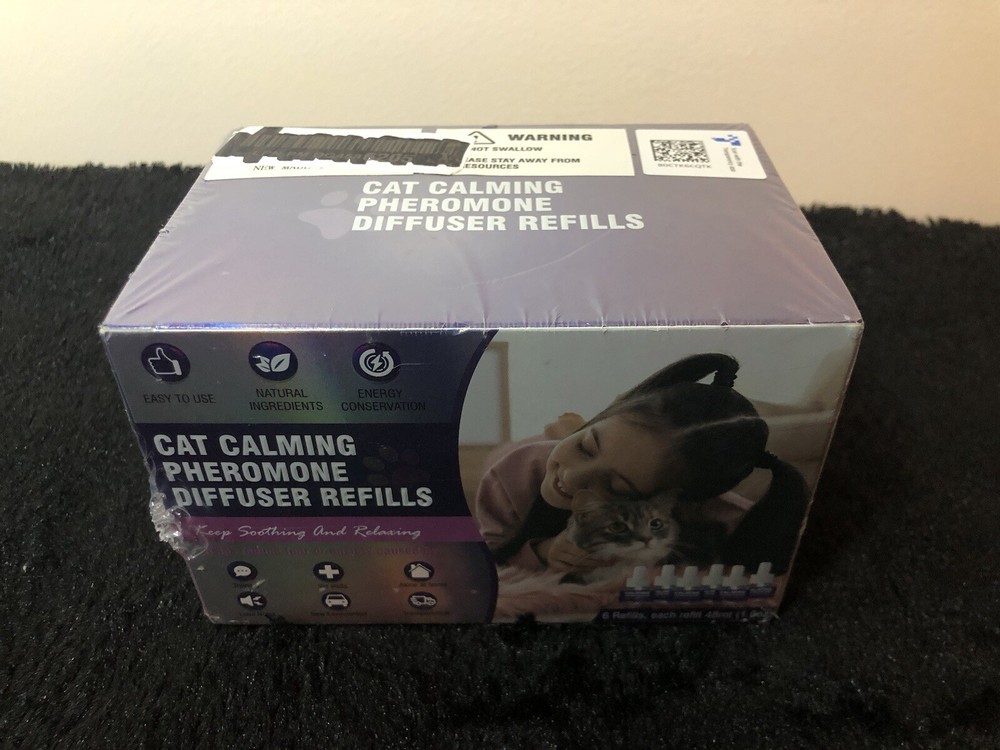 6 Pack Cat Calming Diffuser Refill Set with Pheromones 48ml Each 180 Days -CHA