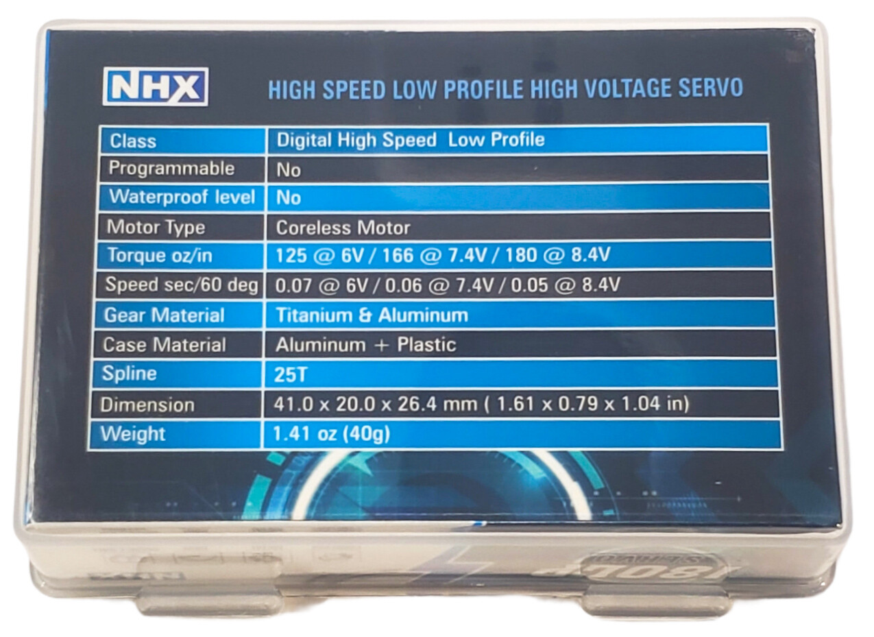 NHX RC 180LP Low Profile HV Servo Coreless 180 oz / .05 Titanium Gear Digital