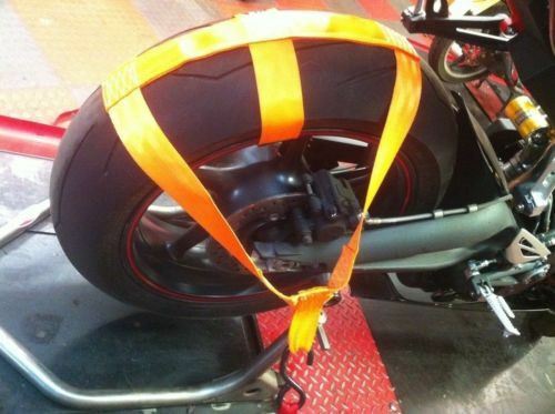 Motorbike Transport Tie Down Wheel Strap Polyester webbing Strap ORANGE BSB