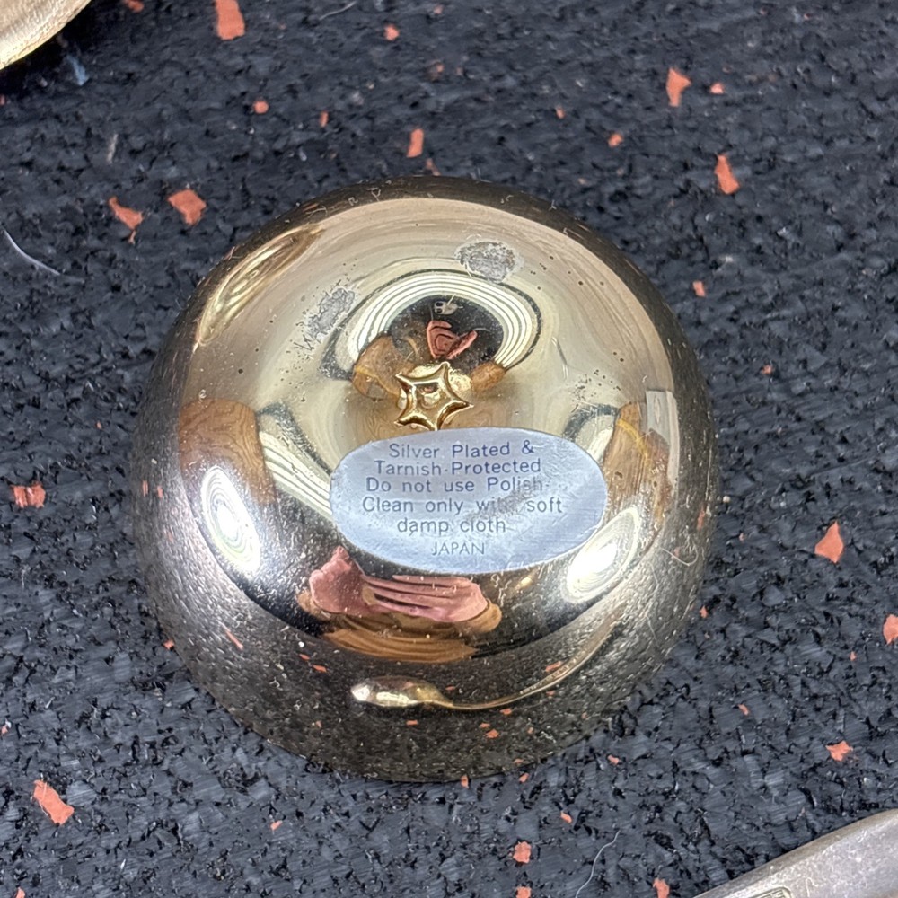 Vintage Silver Plate Apple for Sugar Or Salt Bowl With Spoon Condiment Jar