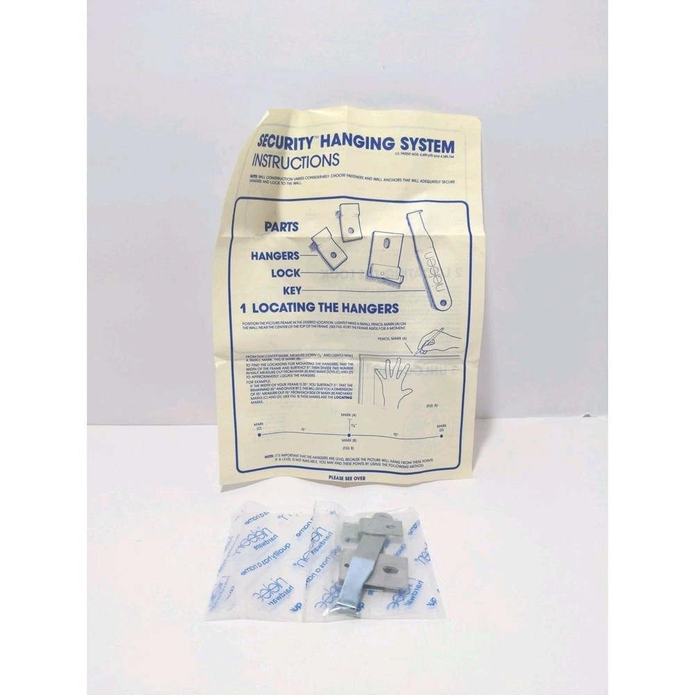 Nielsen Security Hanging System Kit Lock Key Aluminum Frames
