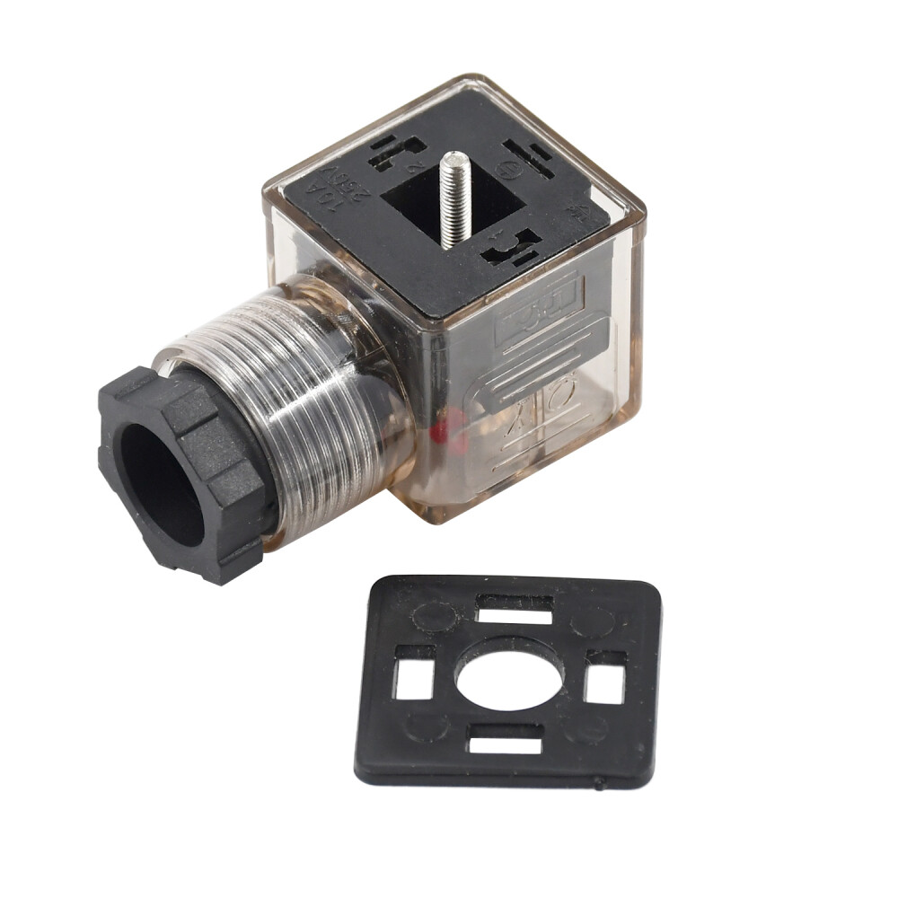 DIN 43650 Type-A 3 Prong Connector Plug For Solenoid Valve Coil DC 12V 24V