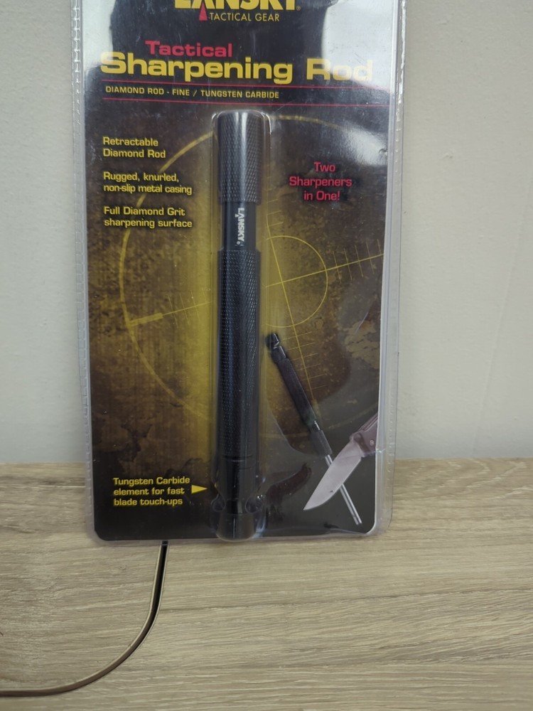 Lansky Tactical Sharpening Rod Retractable Full Diamond-Grit Sharpening Surface
