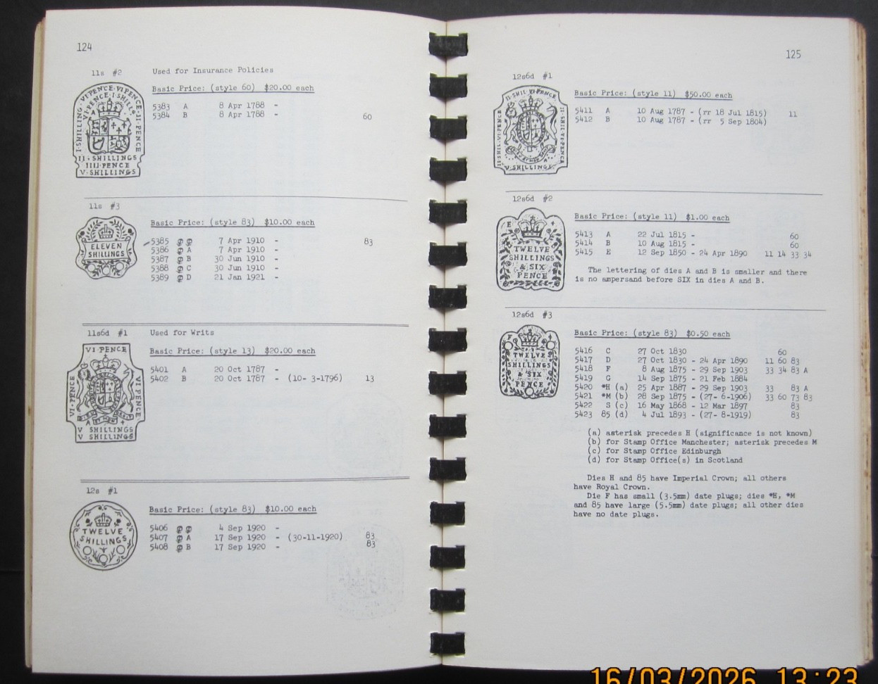 Impressed duty stamps of Great Britain. Fiscal Stamp Catalogue 1981. rare book