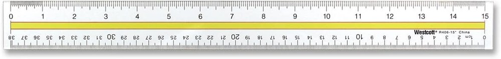 Acrylic Reading Ruler with Tinted Guide - 15" Clear Highlight Tool