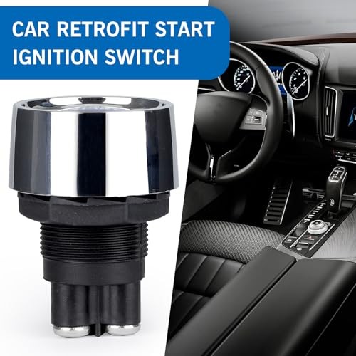 Car Engine Start Ignition Push Switch, 1.8" x 1.3" 12V 50A Keyless 1 PC Blue