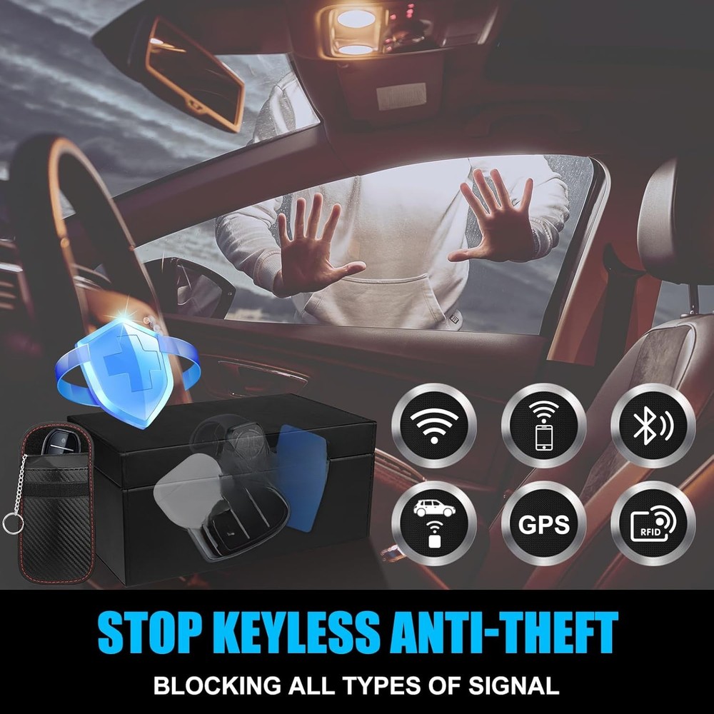 Car key shielding case with storage pouch, keyless remote control