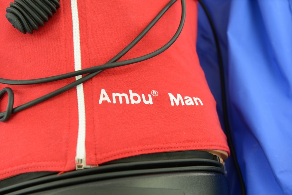 Ambu Man CPR Training Manikin W/ Blue Case & Extra Faces