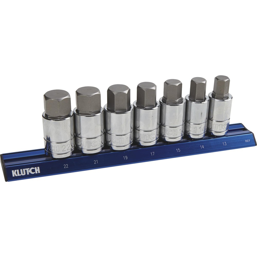 Klutch Hex Bit Socket Set, 7-Pc., Metric