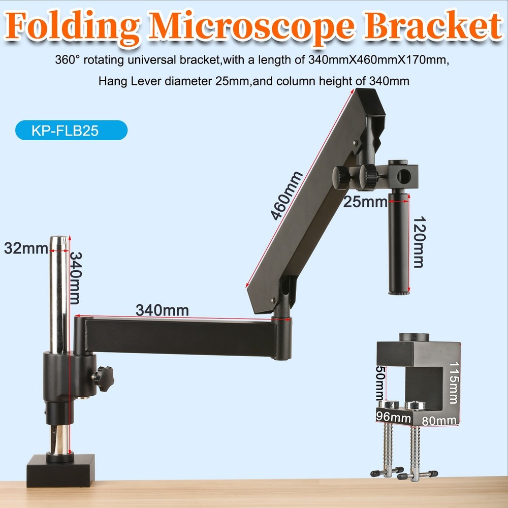 KOPPACE Microscope Folding Bracket 50mm Fixing clip Suspension rod diameter 25mm