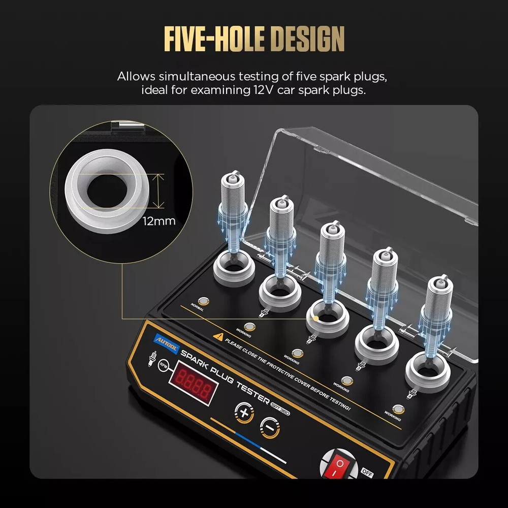 Car Spark Plug Tester 5 Holes Automotive Engine Ignition Plug Detector Analyzer