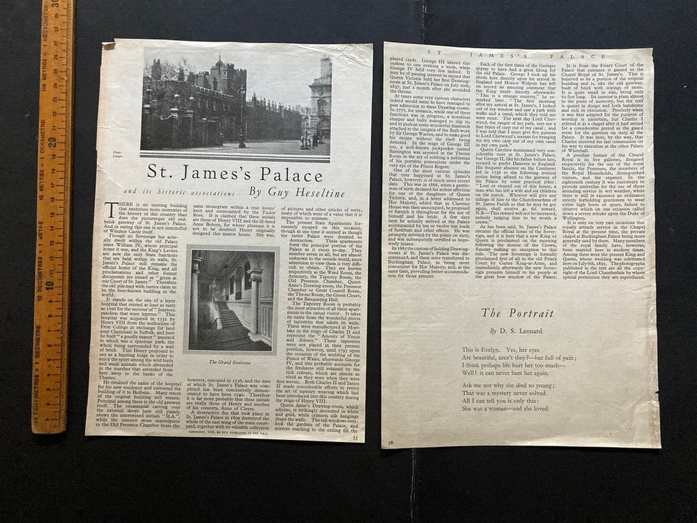 St James's Palace article Guy Heseltine two sheets