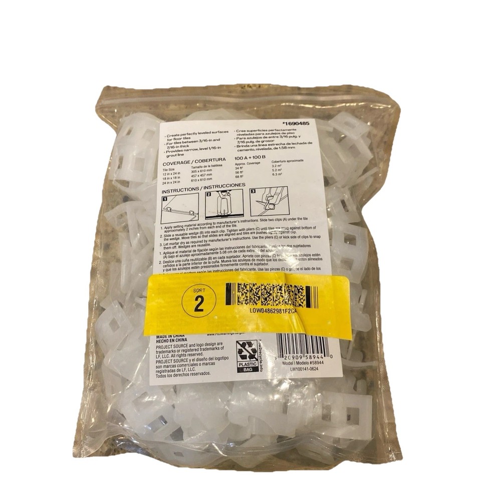 Project Source Flat A Floor Tile Leveling System Clips Part A 100-Pack 1690484