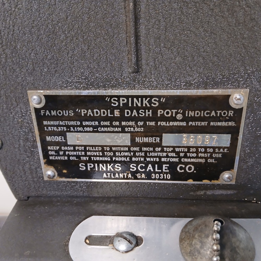 Vintage SPINKS "Paddle Dash Pot" Indicator Scale Model D NOT TESTED