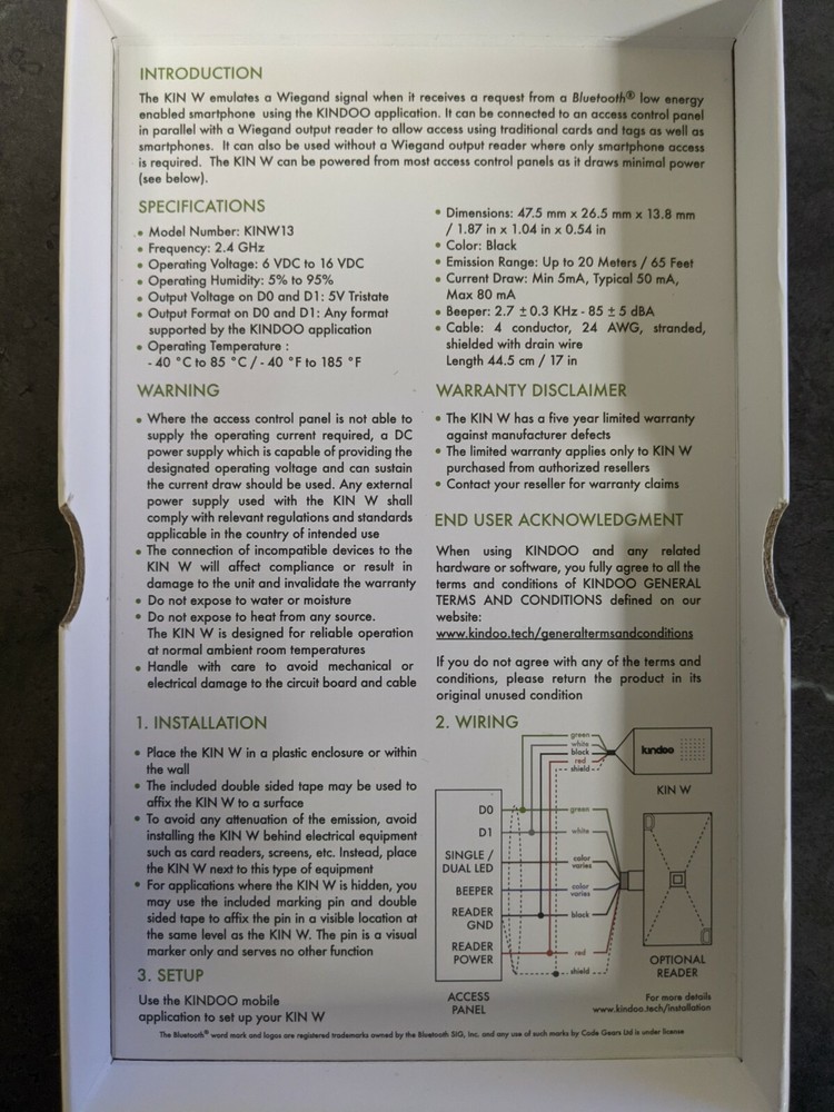 Kindoo Kin W Smartphone Credential Reader