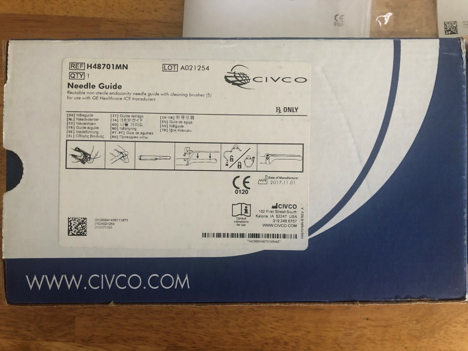 Civco H48701MN NEEDLE, ENDOCAVITY GUIDE RUSBLF/GE IC9 TRANSDUCER