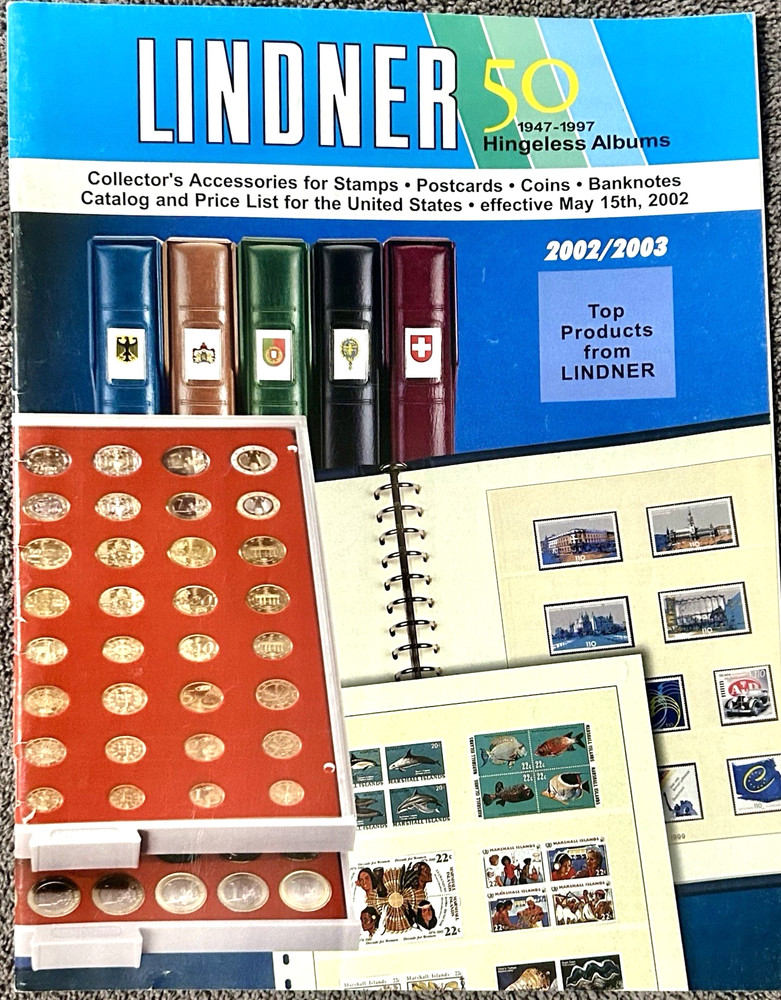 VINTAGE 2002 / 2003 LINDNER STAMP SUPPLIES & ACCESSORIES CATALOG - 60 PAGES