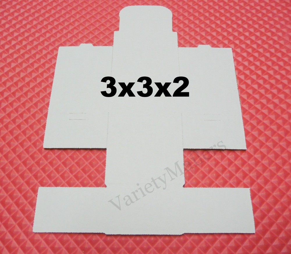 5 White Corrugated Boxes 3''x 3''x 2'' Small Gift /Shipping /Storage Boxes 3x3x2